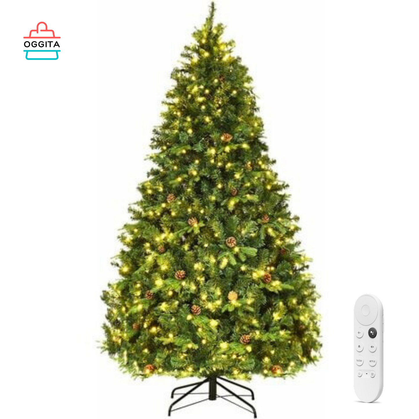 Albero di Natale Retrattile Estensibile da 150 cm a 240 cm - con Telecomando