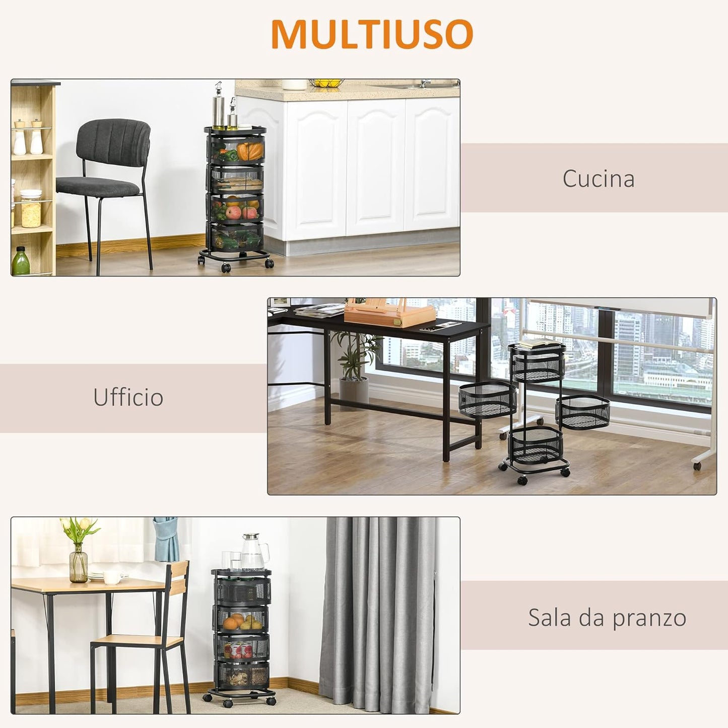 Carrello da Cucina Multipiano